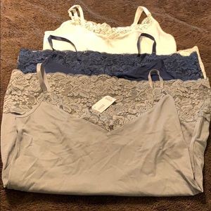 Three Limited Lace Cami Tanks